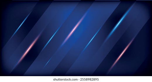 Blue technology background with motion neon light effect.Vector illustration.