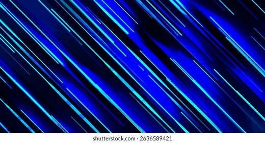 Blue technology background with motion neon light effect.Vector illustration. EPS10
