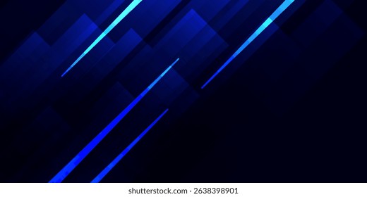 Blue technology background with motion neon light effect.Vector illustration. EPS10
