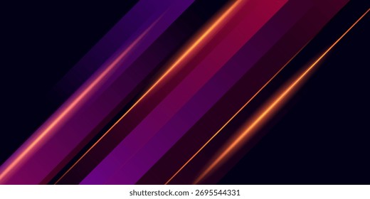 Blue technology background with motion neon light effect.Vector illustration.