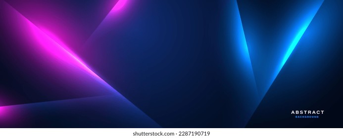 Fondo de tecnología azul con efecto de luz de neón.Ilustración vectorial