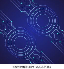 blue technology background template design