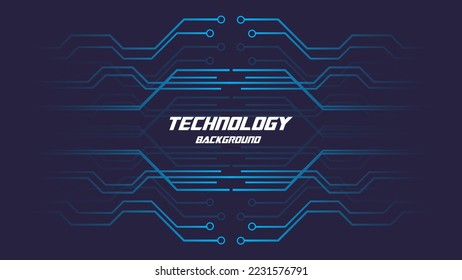 blue technology background template design