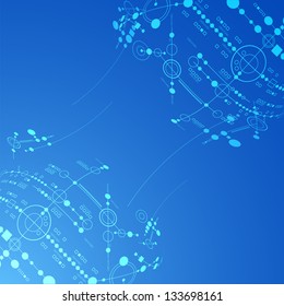 Blue technology background. Vector