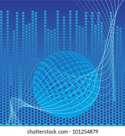 Blue technology background - vector illustration