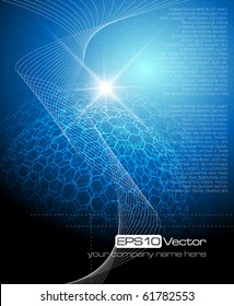 Blue technology background - vector illustration
