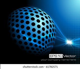 Blue technology background - vector illustration