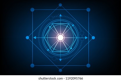 blue technology backround geometric design