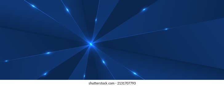 Blue technology big data wide banner. Abstract digital hi tech concept background. Vector illustration