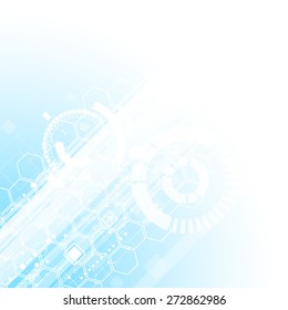 Blue technology business template background. Vector