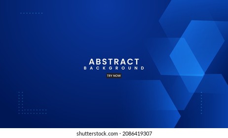 Blue technology concept background with hexagonal elements for website