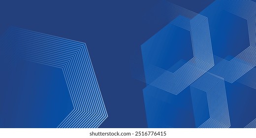 Blue technology concept background with hexagonal elements for website