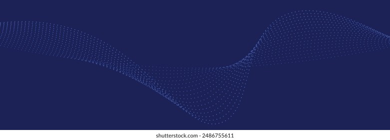 Blauer Technologie-Konzepthintergrund mit Wellenlinie und Punkt-Elementen für die Website. vektor