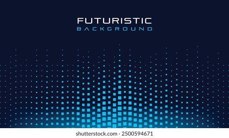 Blue technology digital futuristic Vector EPS 10  background . Halftone digital fade effect editable blue background abstract pixel technology background. business tech science glowing background