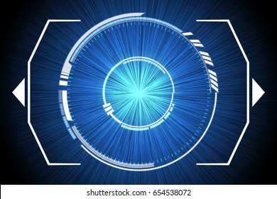 Blue Technology Inside Spaceship Background Vector Illustration