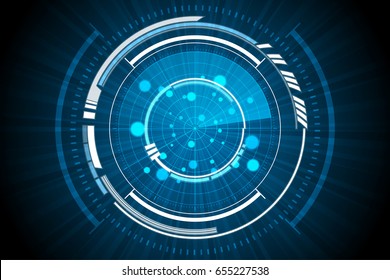 Blue Technology Inside Spaceship Background Vector Illustration