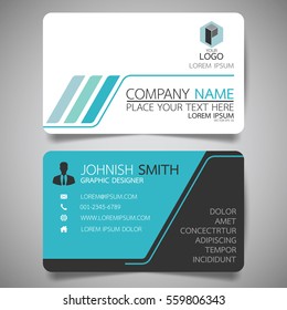 Blue technology modern creative business card and name card,horizontal simple clean template vector design, layout in rectangle size.