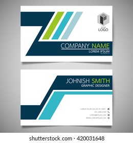 Blue technology modern creative and clean business card, simple template vector design
