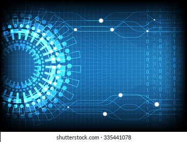 Blue Technology Number Background Vector Illustration