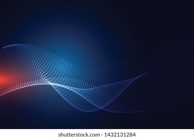 blue technology particle background design