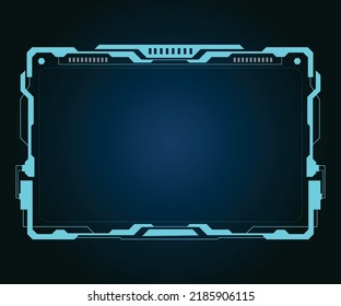 Fondo de plantilla de marco de pantalla de tecnología azul.marco de producto