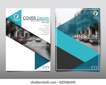 Blue technology triangle annual report brochure flyer design template vector, Leaflet cover presentation abstract geometric background, layout in A4 size