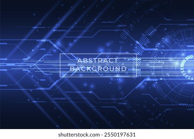 Blue Technology Vector Background Design Template
