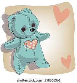 Blue teddy bear.
