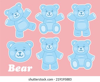 blue teddy bear set