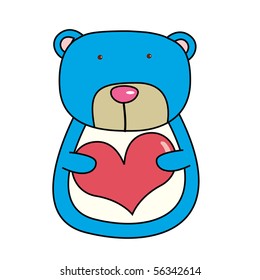 blue teddy with love