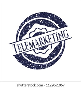 Blue Telemarketing distress rubber texture