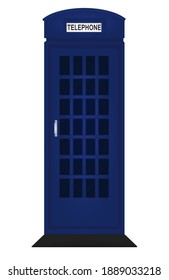 Caja de teléfono azul. ilustración vectorial