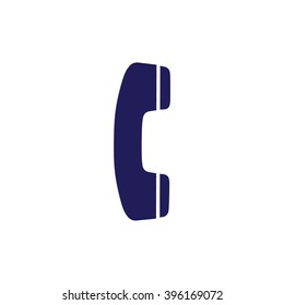 Blue telephone vector icon
