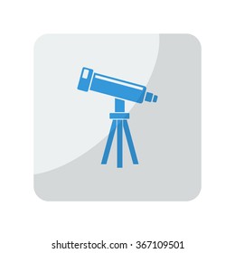 Blue Telescope icon on grey rounded square button on white