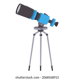 Blue telescope vector cartoon illustration isolated on a white background.