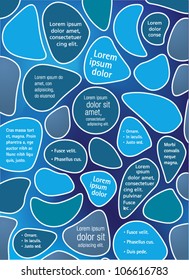 Blue template for advertising brochure