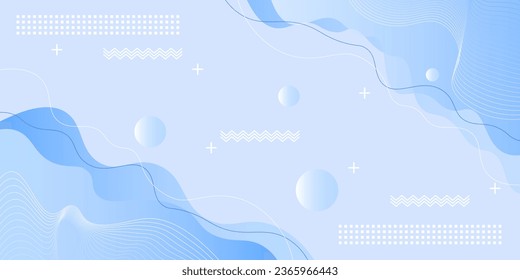 Blue template banner with gradient color. Design with liquid shape.