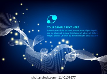 blue template cruve line pattern