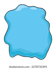 Blue template with irregular shape like a water splash in cartoon style.