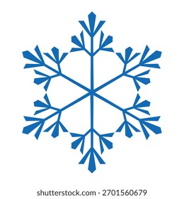 Blaue Schneeflocke. Isolierte Schneeflocken-Ikone, rundes Mandala. Winter Holiday Cartoon, flache Illustration. Frohe Weihnachten und Neujahr Vektor. Handzeichnungsstil.