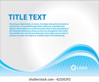 Blue template vector abstract background with text