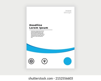 Blue template vector design for Brochure, Annual report, Magazine, Poster, Corporate presentation, Portfolio, Flyer, Infographics, Layout modern with blue color A4 size