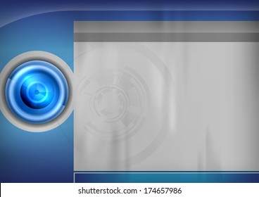 Blue template. Vector layout with glossy element.
