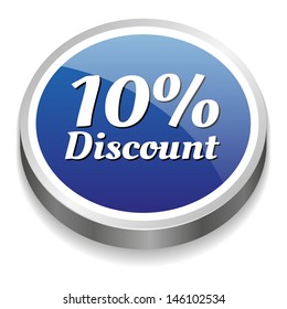Blue ten percent discount button