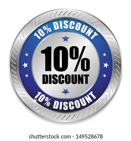 Blue ten percent discount button