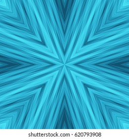 Blue Tender Striped Angular Background. Texture of Symmetric Intersecting Lines from Center.