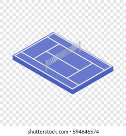 Blue Tennis Court Isometric Icon 3d On A Transparent Background Vector Illustration