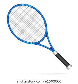 Blue tennis racket 
