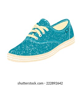Blue Tennis Shoe in a grunge style