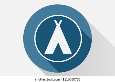 Blue tent icon.